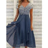 Elegant Lace Patchwork Chiffon Dress for Women Long Bridesmaid Evening Dress